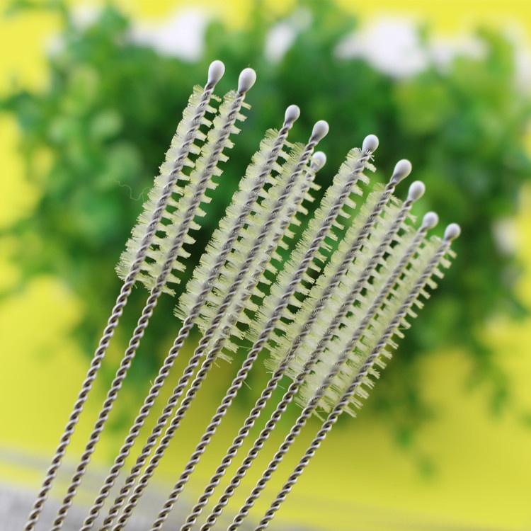 Sikat Sedotan Stainless Sikat Sedotan Kecil 10Pcs Sikat Pembersih Sedotan Bayi Stainless Straw Brush