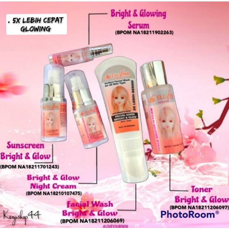 paket ellvina Whitening glow series krim pemutih bpom