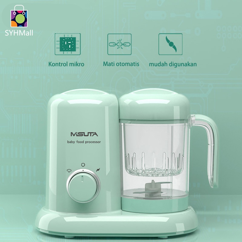 SYH Mall MISUTA BABY PUREE 4 in 1 Multi-functional Digital Baby Food Processor / Pasta Cooker / Baby Food Maker /  Blender Steam / Baby Safe Alat Pembuat Makanan/STEAM &amp; BLENDER