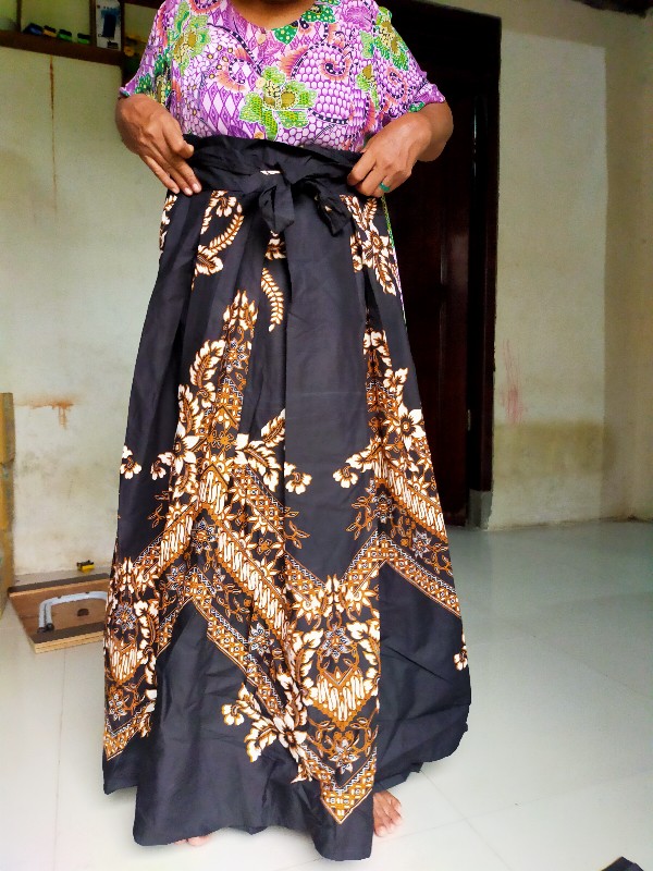 Rok Batik Premium Motif Seling Kombinasi Bawahan Formal Rok Payung Panjang Karet Ori Batik Solo By