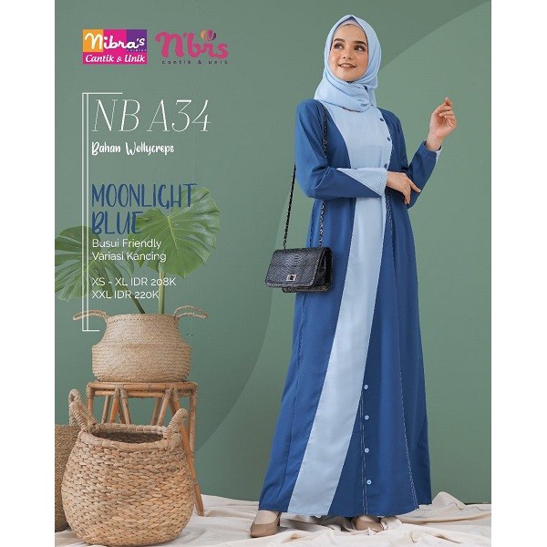 GAMIS NIBRAS  TERBARU 2021 DEWASA REMAJA//PAKAIAN MUSLIM WANITA//NB A34 MAROON, BLUE S,XL