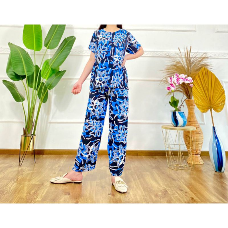 SETELAN CELANA PANJANG KENCANA UNGU / PIYAMA CELANA PANJANG / SETELAN KENCANA UNGU