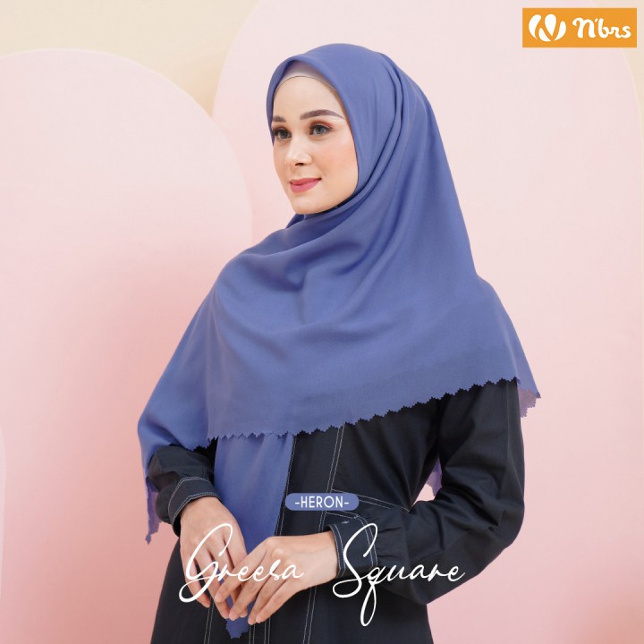 Nibras Hijab Greesa Square Bahan Voal Ultrafine Jilbab Segi Empat Polos Jilbab Wanita Muslimah