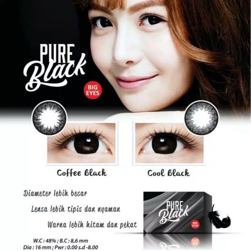 Softlens Pure Black /softlens 16mm/Softlens normal minus