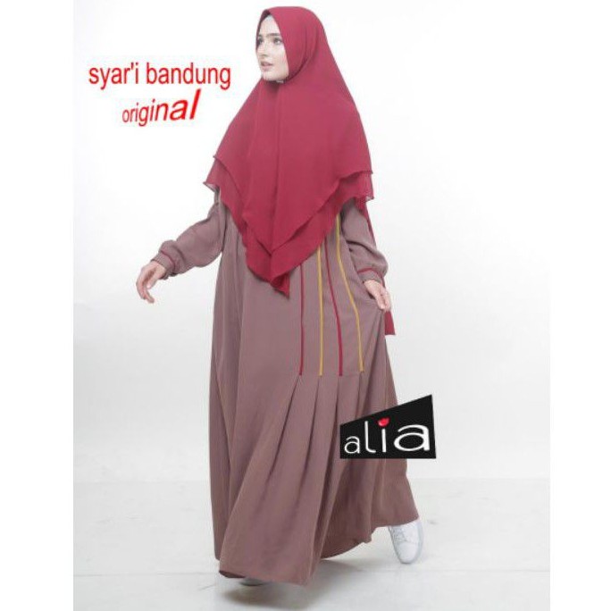 Gamis syar'i ALIA marcopolo//set Khimar babydol armani model terbaru