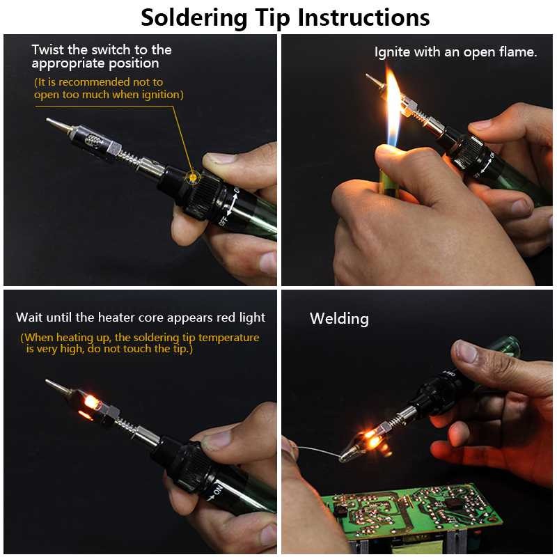 Solder Set Soldering Gas Butane Portable Iron Pen Adjustable 450-1300C