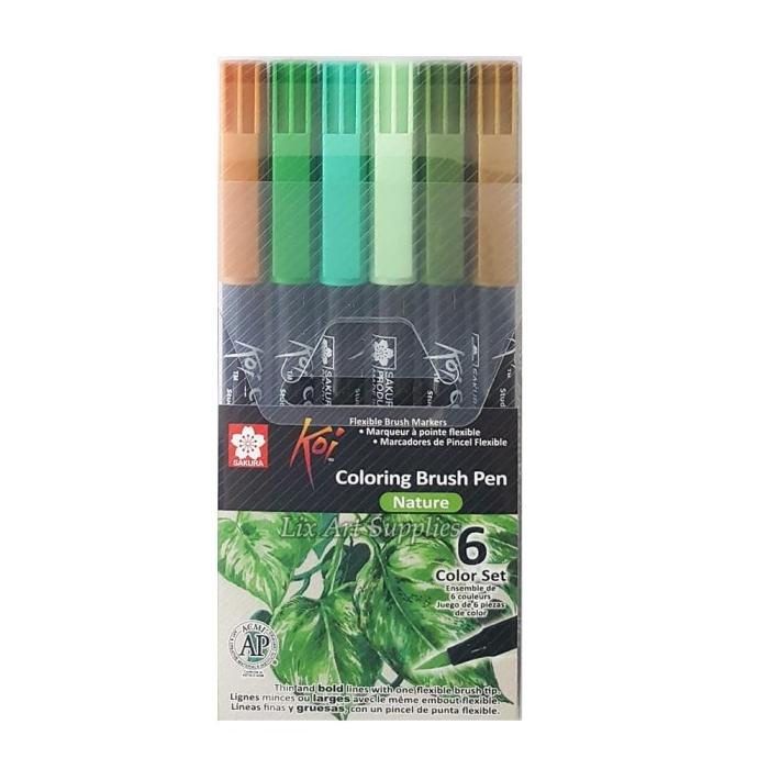 

[[COD]] Sakura Koi Coloring Brush Pen Set 6 - Nature Color BOOM SALE Kode 41