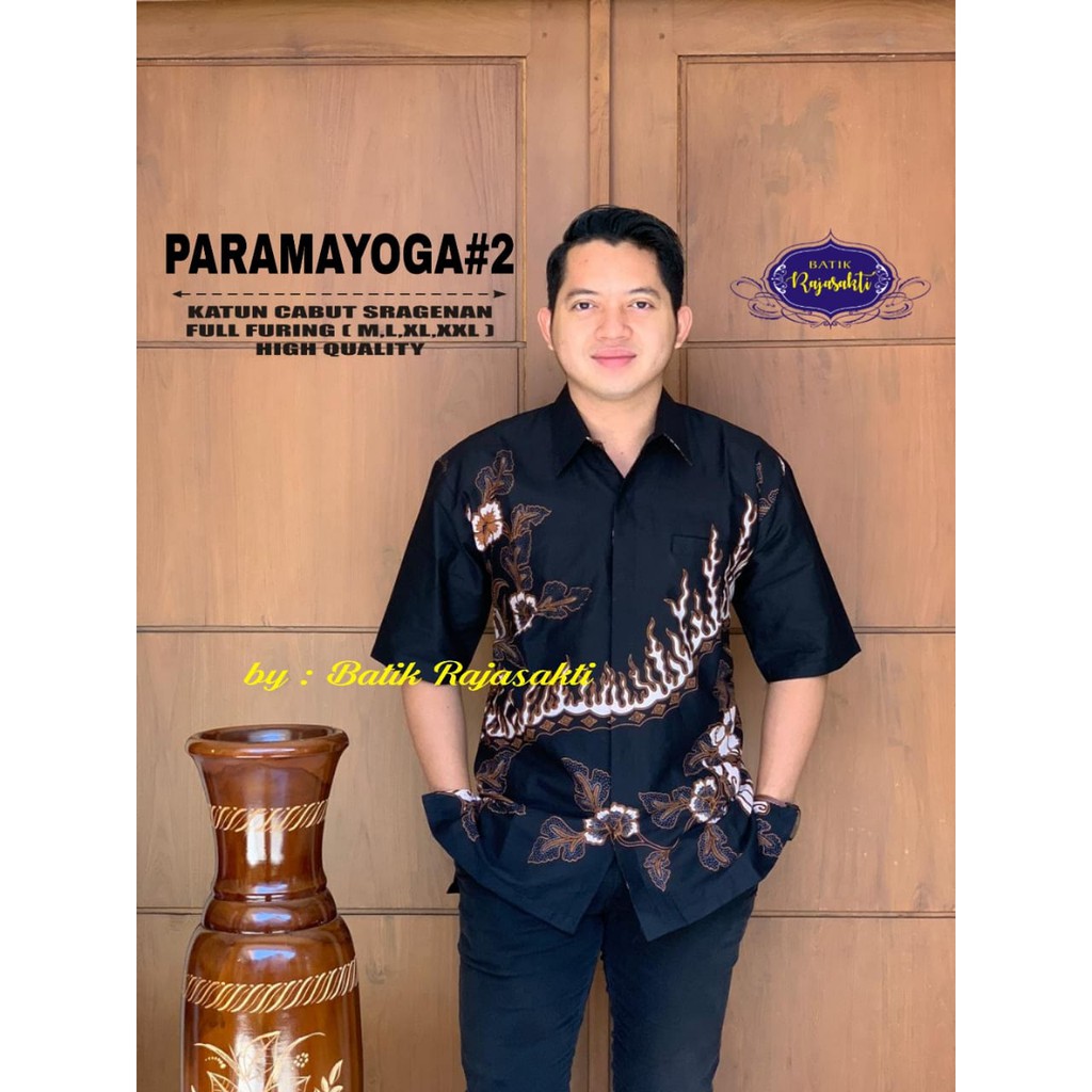 PARAMAYOGA RAJASAKTI KEMEJA BATIK SOLO PRIA LENGAN PENDEK LAPIS FURING ATASAN BATIK PREMIUM MODERN KATUN HALUS BAHUWIRYA  BANAMITRA BANAMITRA PUTIH BANGSAWAN BAYU PUTRA BERLIAN BIRU BHARATAYUDA BIMASENA BIRENDRA BIRU INDAH BRAHMAKERTA BRAHMAKERTA MERAH