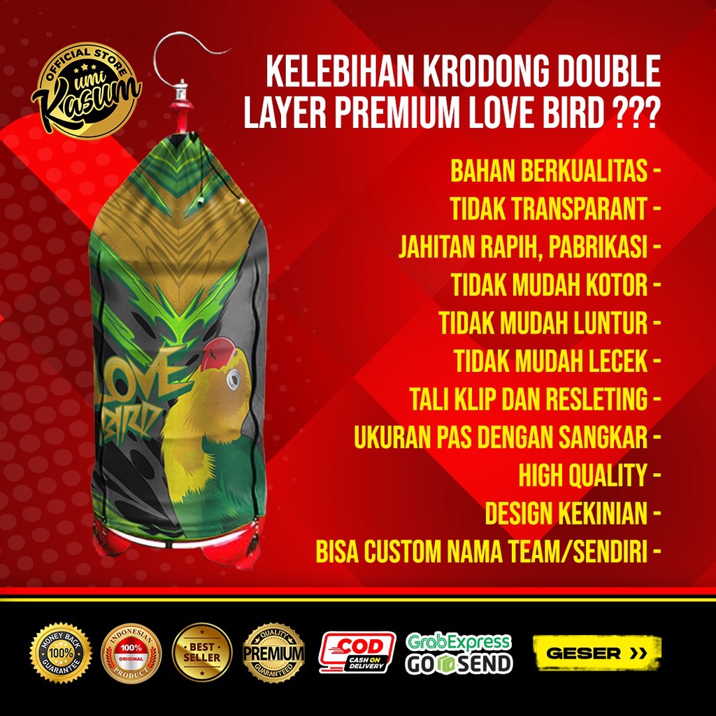 Kerodong Lovebird Umi Kasum Double Layer Krodong Bulat Bisa Custom Nama | Kandang Love Bird Anti Lecek Anti Luntur Murah Berkualitas -  Sangkar Lovbird -  Sangkar Burung - Kerodong Original Umi Kalsum Full Printing Lopbird LB