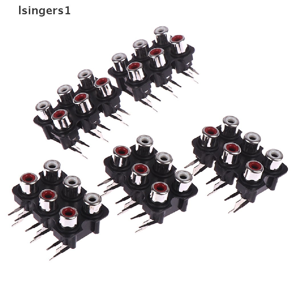 (lsingers1) 5pcs Konektor input Audio Stereo RCA Female 6 Lubang