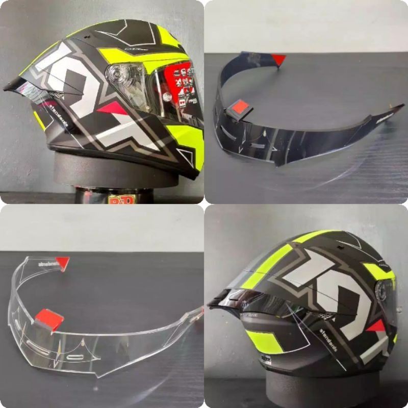 SPOILER TT COURSE HITAM SPOILER KYT ATAU TANDUK HELM KYT TT COURSE DALLA PORTA JAUME ELECTRON FUXIA