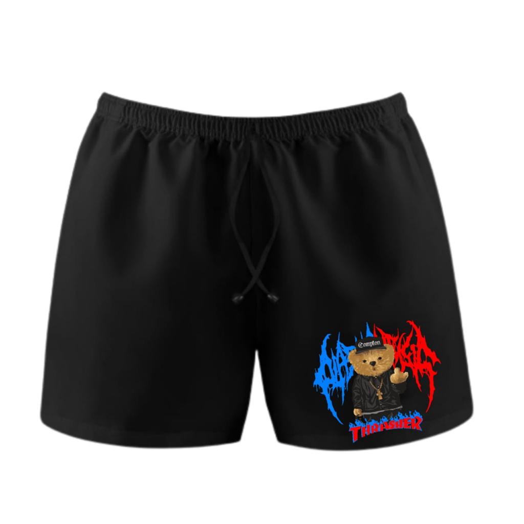 CELANA PENDEK PANTAI SANTAI PRIA WANITA BOXER BAHAN KAOS