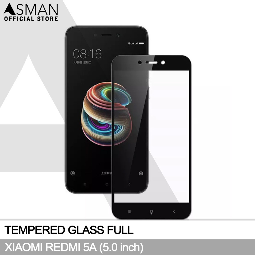 Tempered Glass Full Xiaomi Redmi 5A (5.0&quot;) | Anti Gores Kaca - Hitam