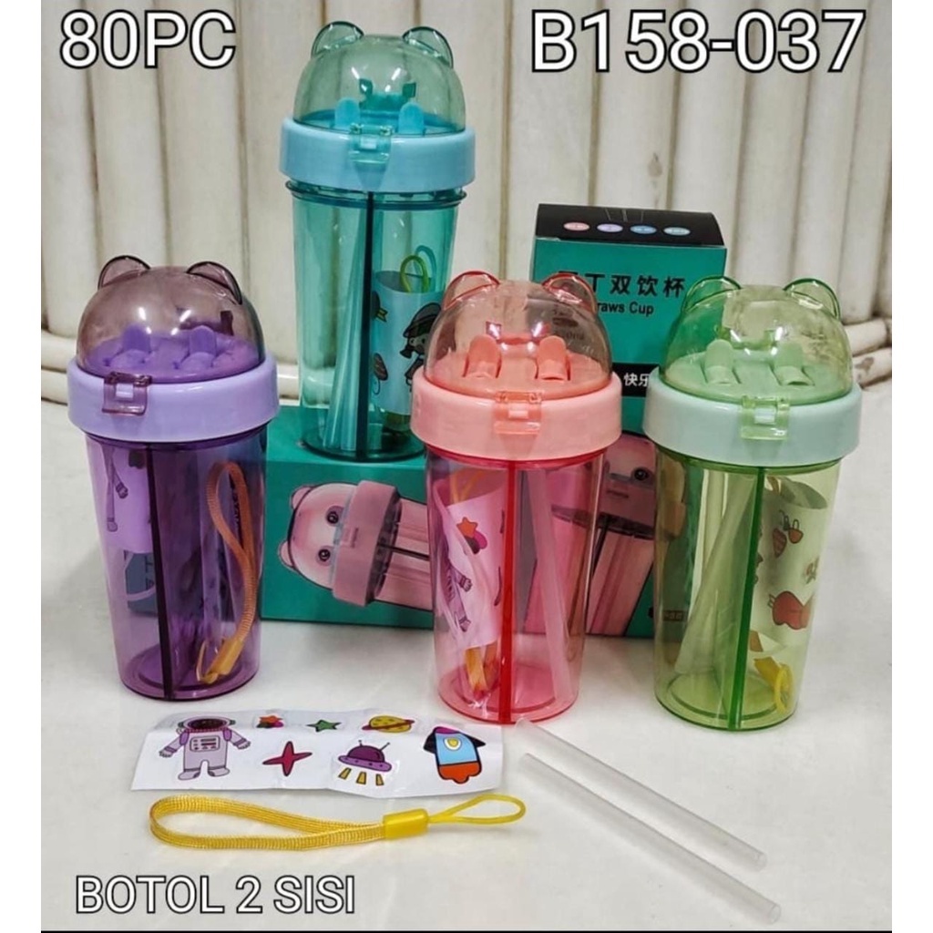 Botol Minum Anak 2 Sisi - Two Straws cup