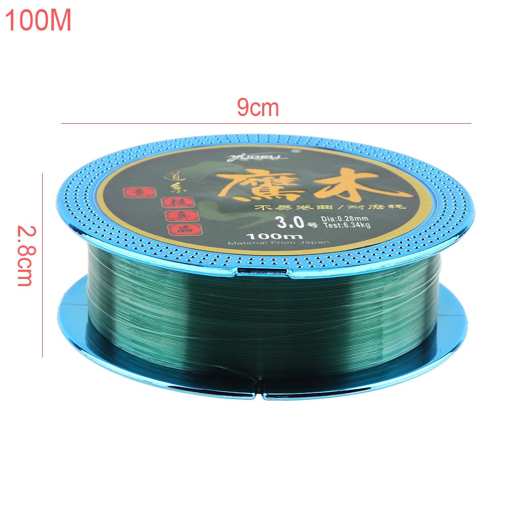 100m 110Yards Garis Utama Pancing Nilon Hijau Untuk Rock Boat Lure Carp Fishing