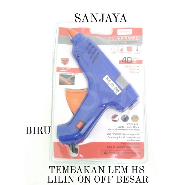 ALAT LEM TEMBAK / PISTOL LEM TEMBAK / ALAT LEM LILIN BAKAR / TEMBAKAN LEM LILIN ON/OFF BESAR BIRU