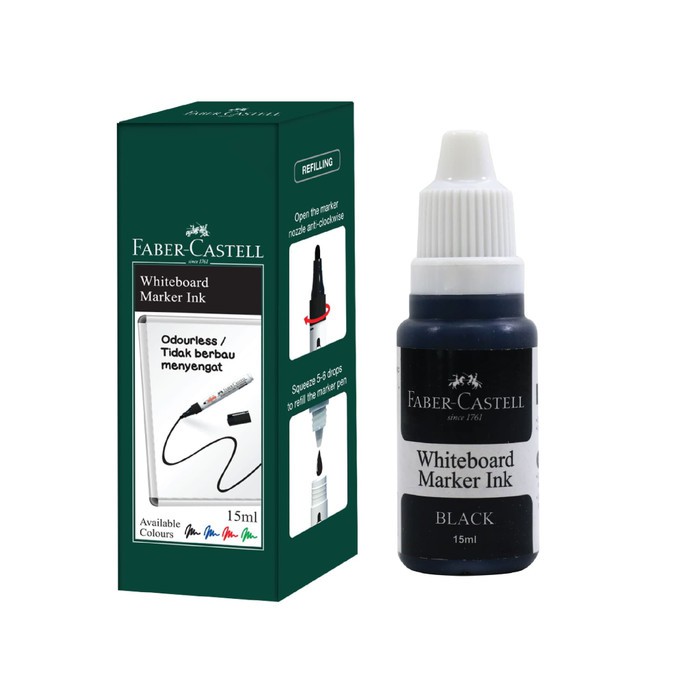 

REFILL Faber-Castell Whiteboard Marker RefillInk 15ML Bottle - Black