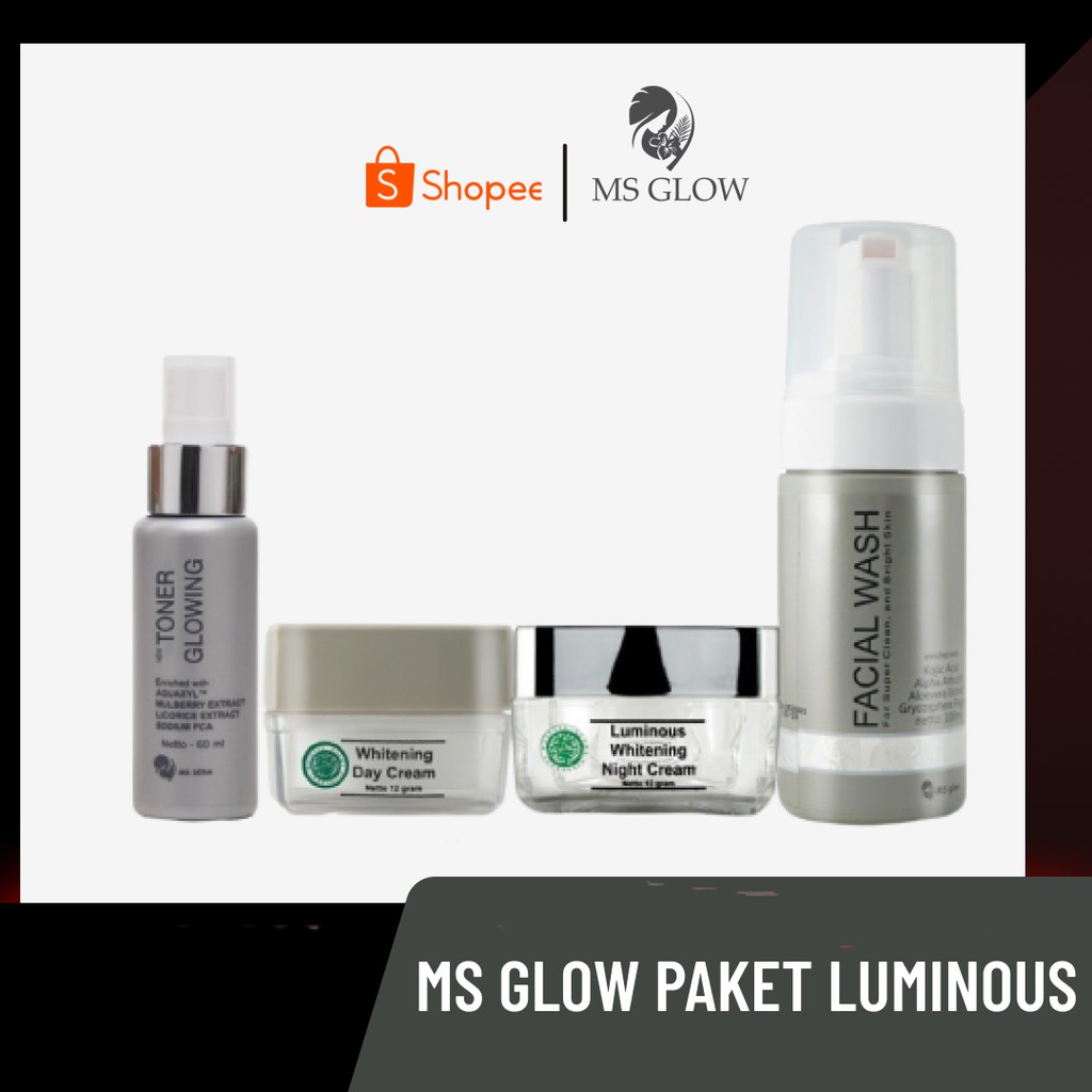 Ms Glow Paket Luminous - Paket Perawatan Wajah Wanita Mencerahkan Kulit Menghilangkan Bekas Jerawat-2
