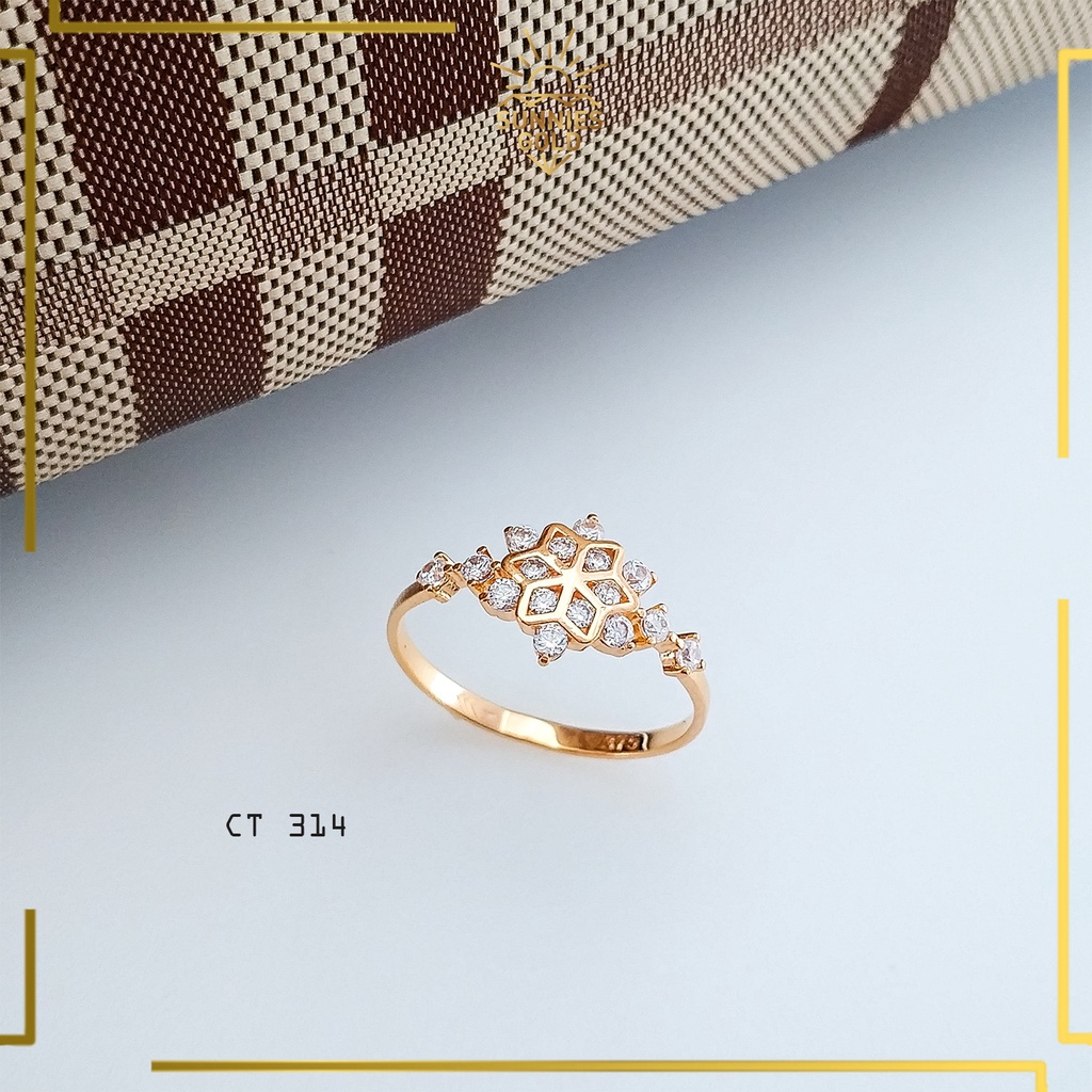 CINCIN EMAS ASLI KADAR 6K(300) CINCIN EMAS WANITA MODERN ELEGAN CT 314