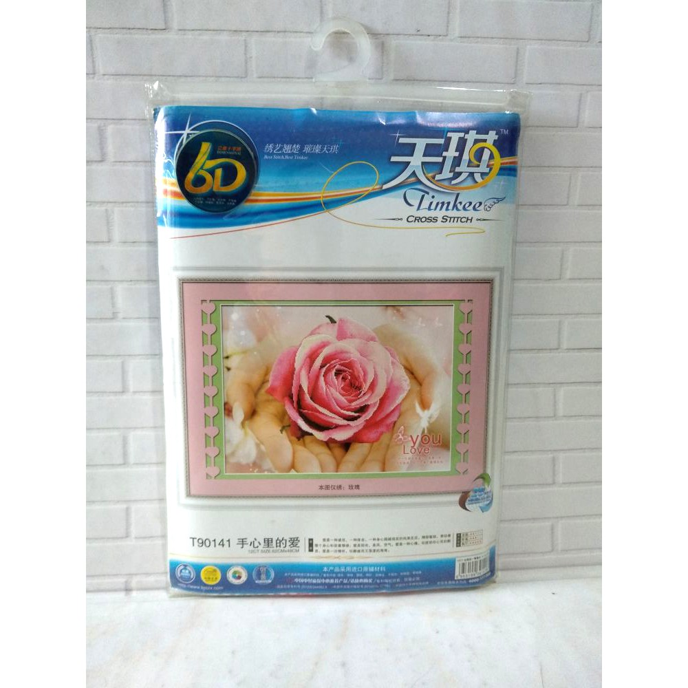 DISKON Paket Sulam Kristik TIMKEE 90141 Bunga Mawar Rose Flower