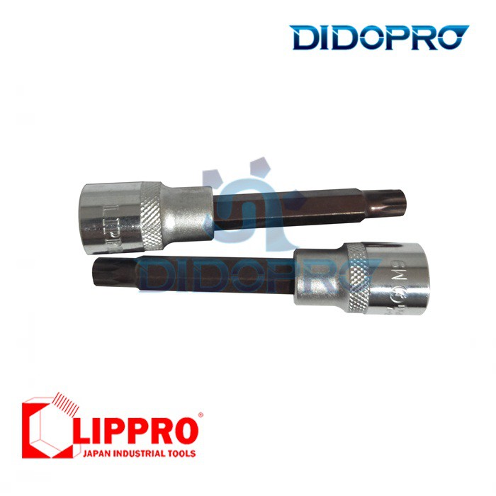 Lippro Mata Socket Star Bit Long M9 x 10 cm DR 1/2&quot; / Kunci L Bintang