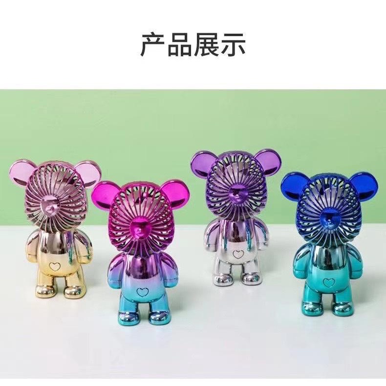 Kipas Angin Usb Mini Fan Genggam Portable/Portabel MACARON Beruang
