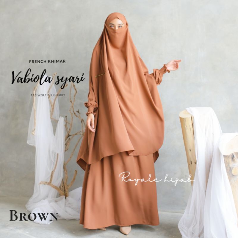 VABIOLA SYARI FRENCH KHIMAR + ROK+CADAR TALI