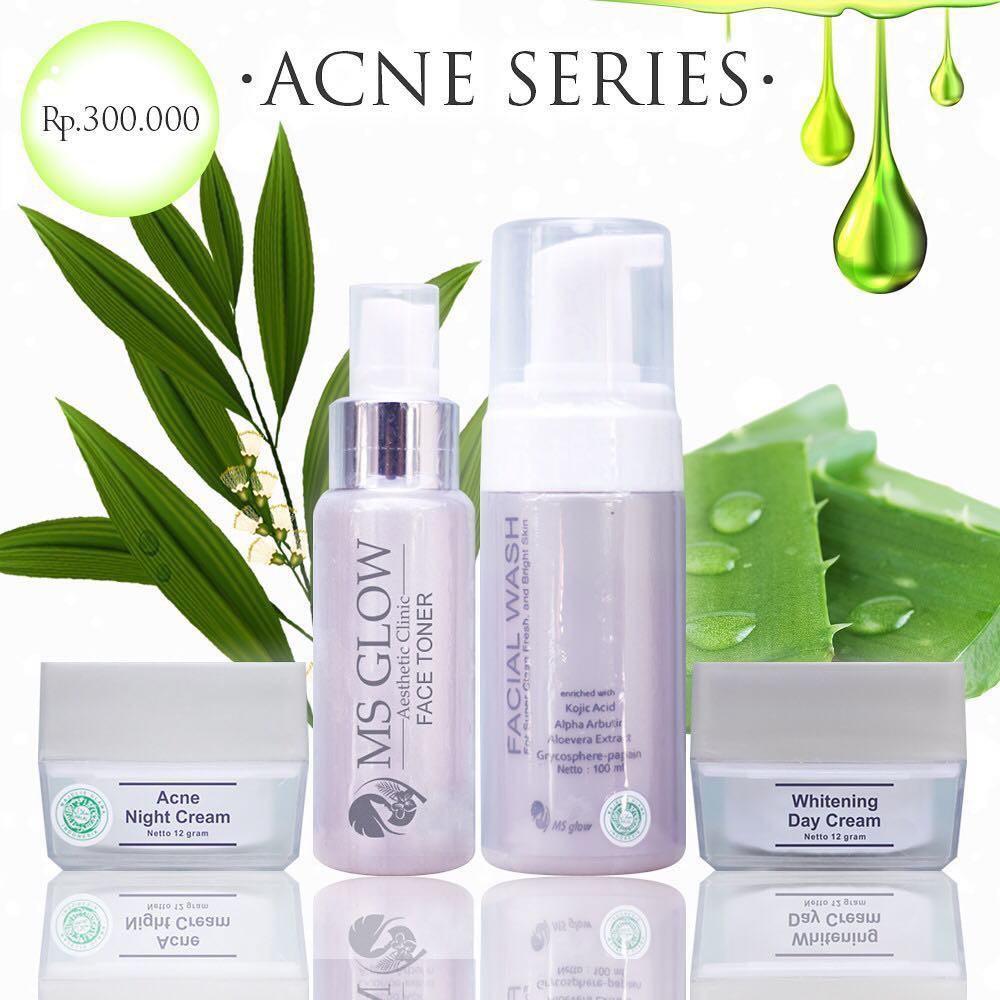 PAKET MS GLOW - ACNE (untuk kulit wajah berjerawat/ PAKET ACNE MS GLOW BPOM