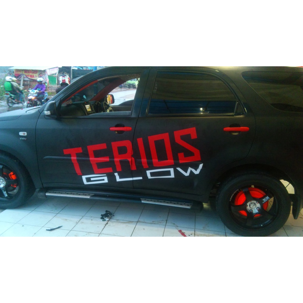 Stiker mobil terios stiker body tulisan terios glow stiker mobil terios