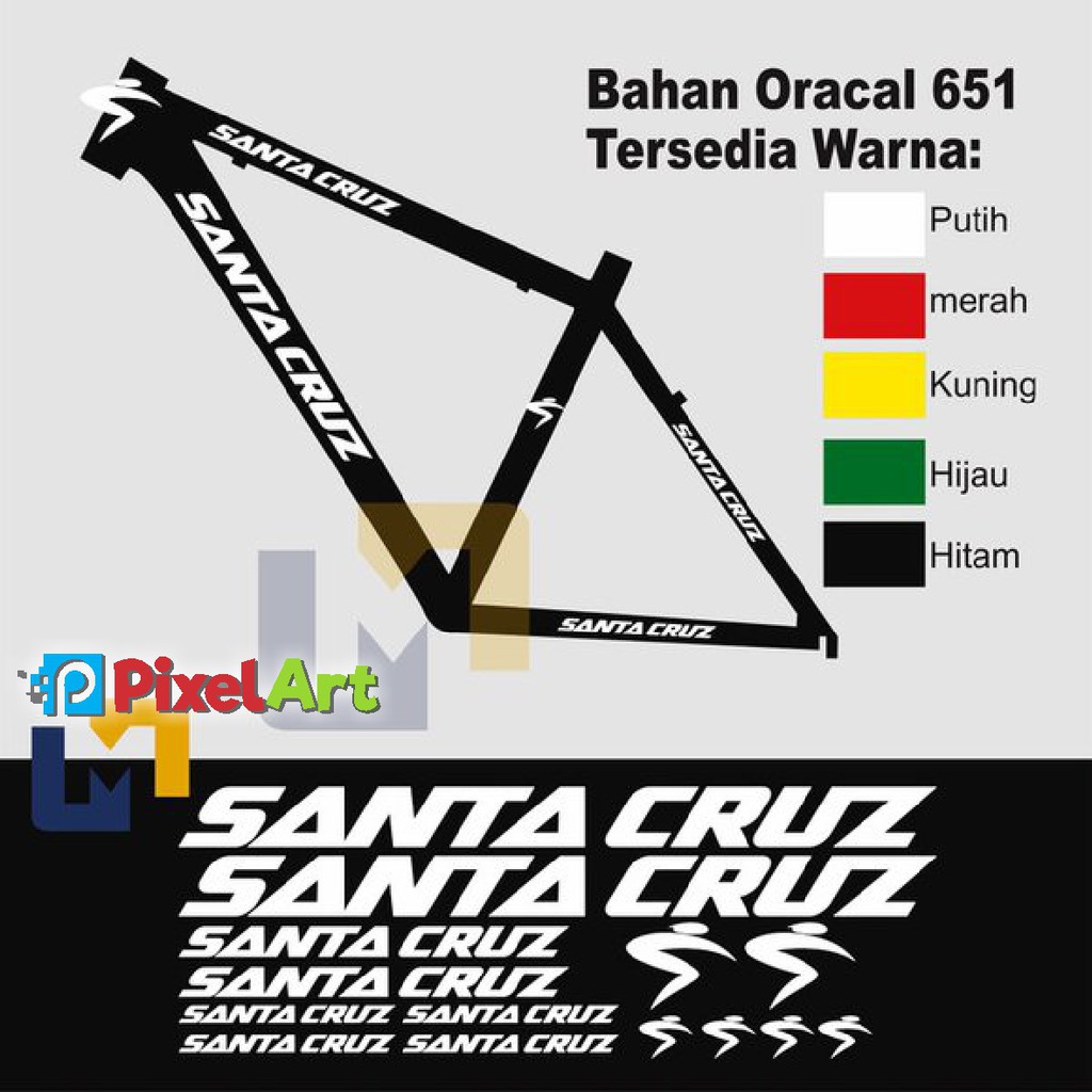 

STIKER DECAL SEPEDA MODEL SANTA CRUZ STICKER CUTTING CUSTOM WARNA LEM KUAT ANTI AIR TAHAN PANAS