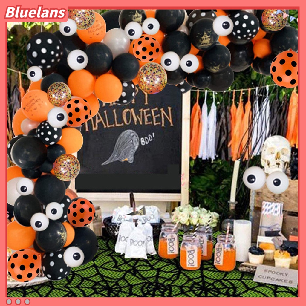 120pcs / Set Balon Latex Inflatable Bentuk Mata Hantu / Laba-Laba Untuk Dekorasi Halloween