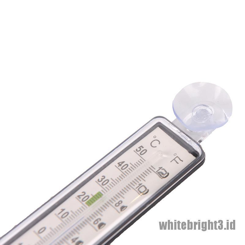 ❤White3 Warna Putih❤ Termometer Pengukur Suhu Air Bahan Kaca Dengan suction Cup