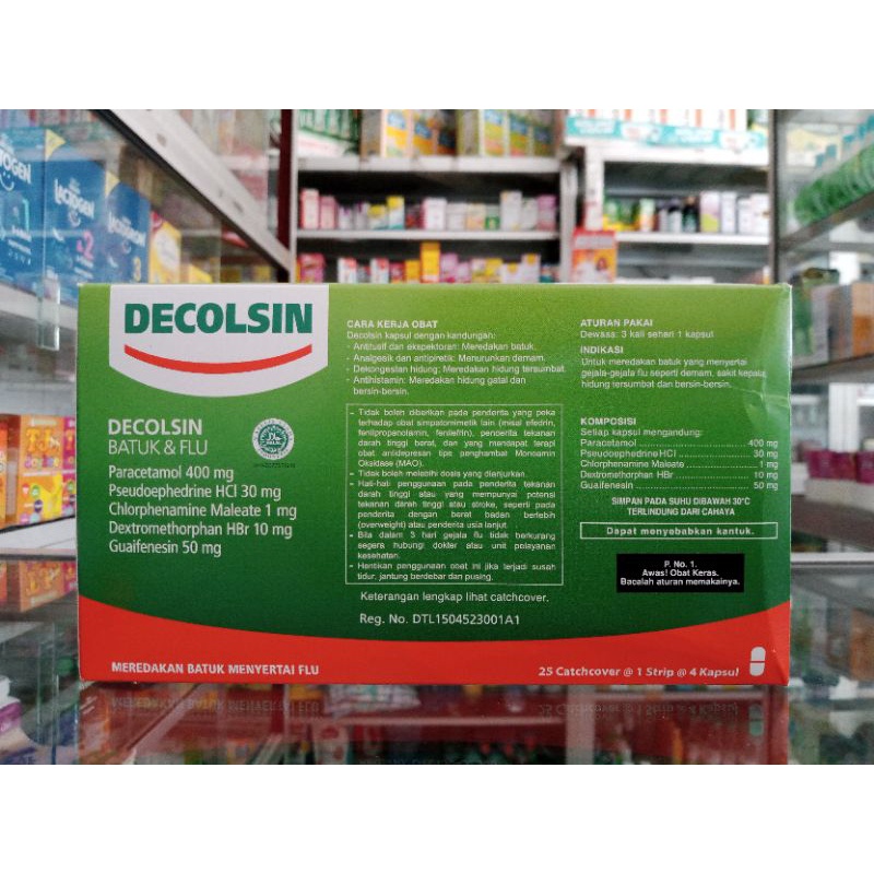 DECOLSIN 1 STRIP @4 KAPSUL | Obat Batuk &amp; Flu - ED 12/2025