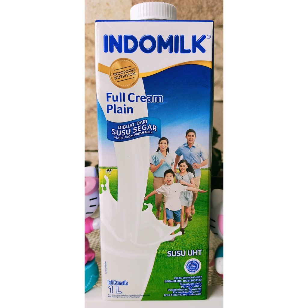 

Indomilk Full Cream Plain Susu Segar UHT Indofood Nutrition 1 Liter