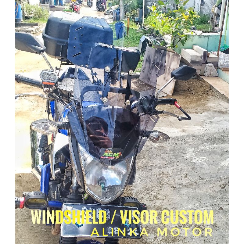 PAKET Breket+Visor 50cm V.1 Honda Verza 150 | New Megapro Visor Verza Visor Touring Verza Modifikasi