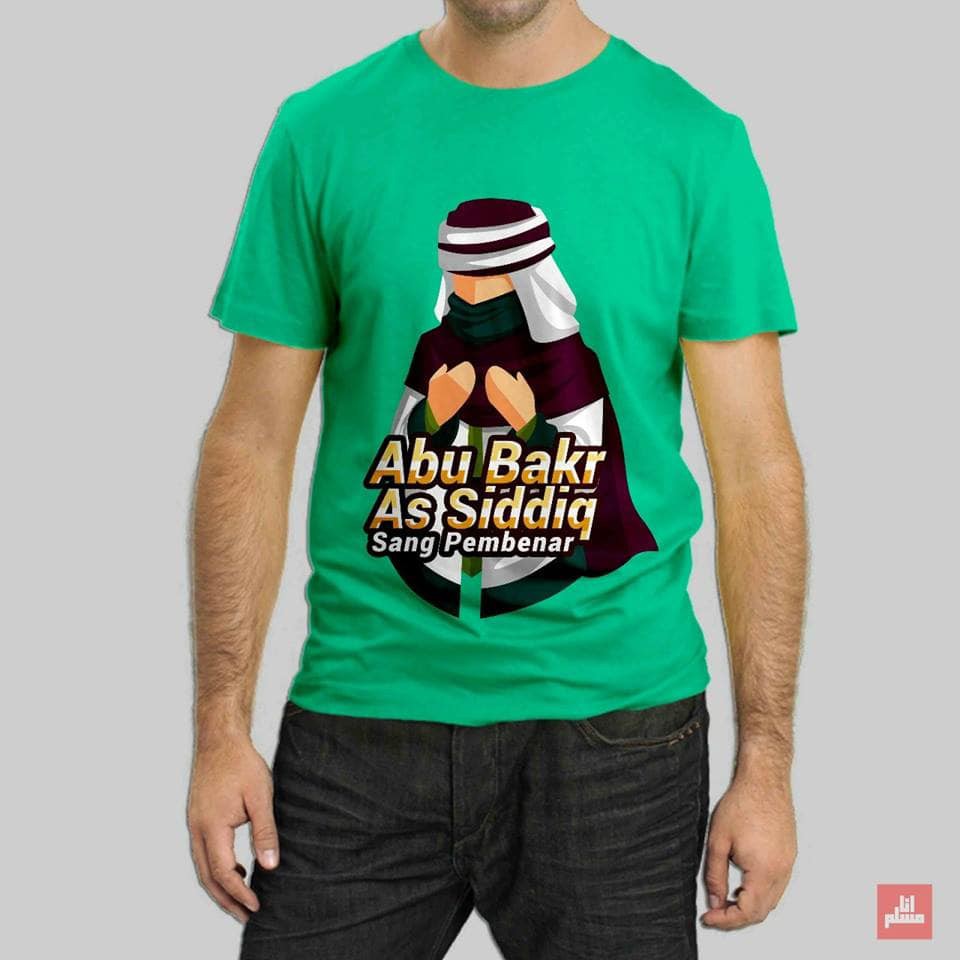 Kaos Dakwah Branded Distro Jagoan Ilmuwan Muslim Karakter Pria Abu Bakar Ash Shidiq Adem & Nyaman