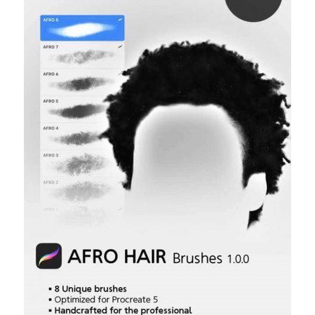 Procreate Brush - Afro Hair Procreate Brushset