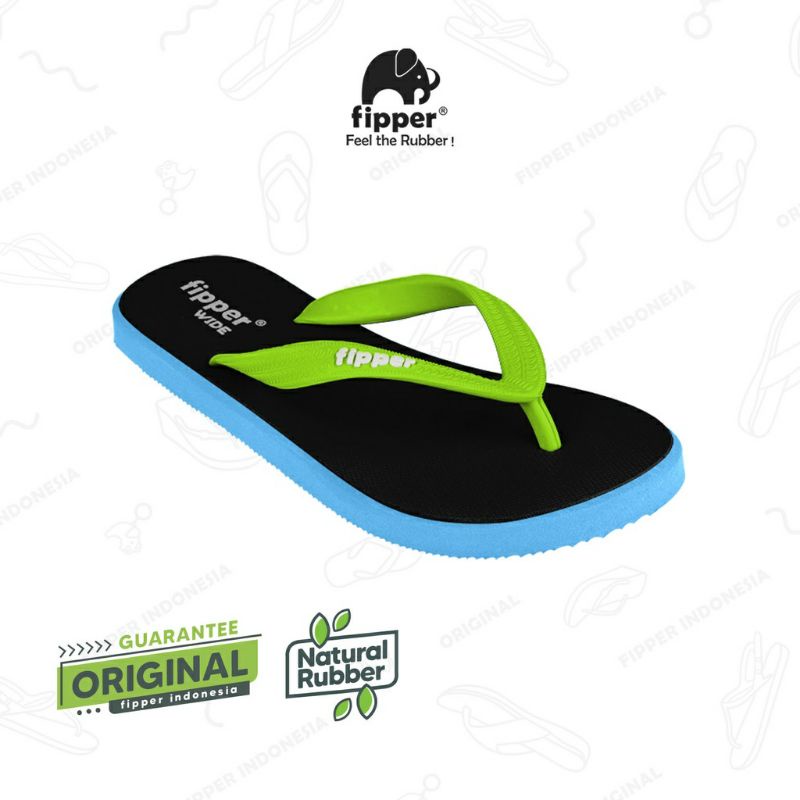 FIPPER WIDE BLACK/BLUE SKY/GREEN APPLE