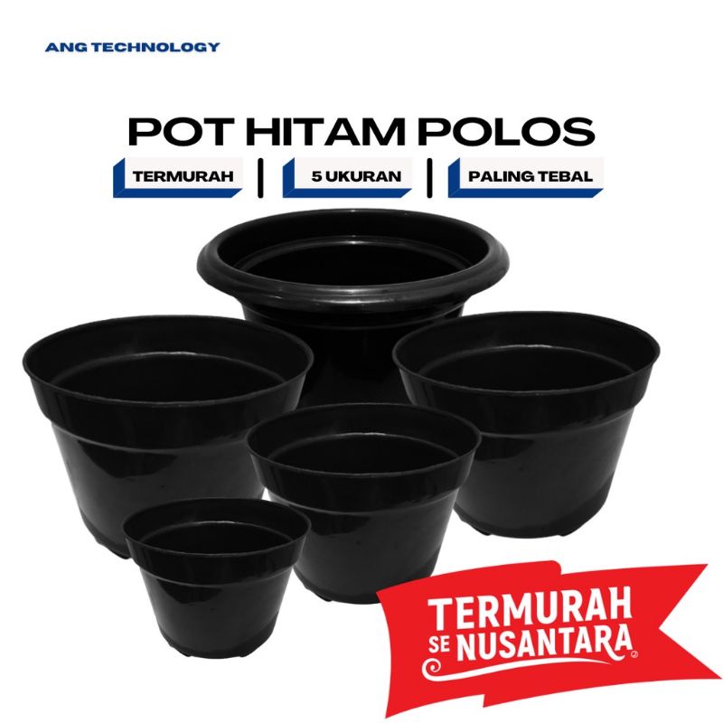 POT TANAMAN HIAS HITAM POLOS KUALITAS TERBAIK