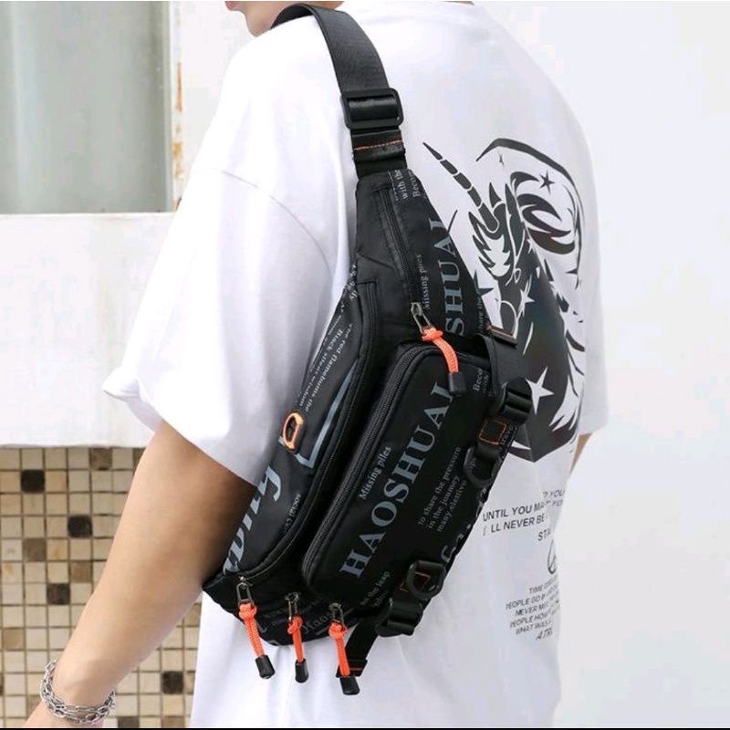 HAOSHUAI 5130 Tas Selempang Pria Waistbag Import