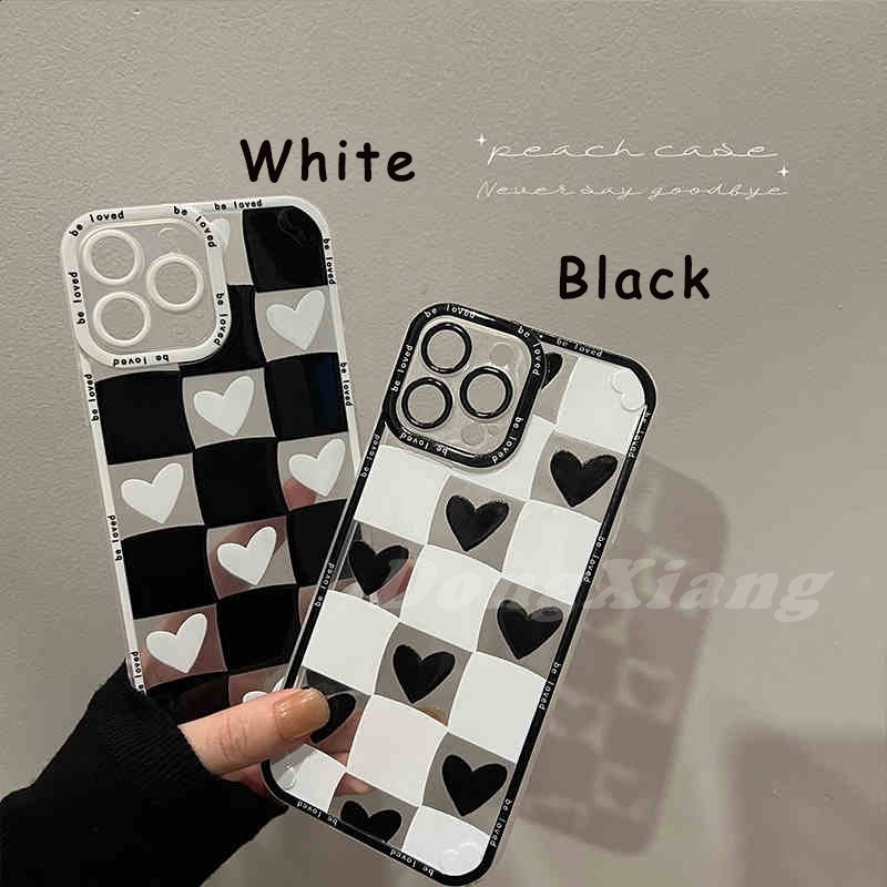 Casing Soft Case TPU Motif Papan Catur Hati Untuk Infinix Smart 5 / Hot11s / Hot8 / Hot9 / Note10Pro / Hot10s