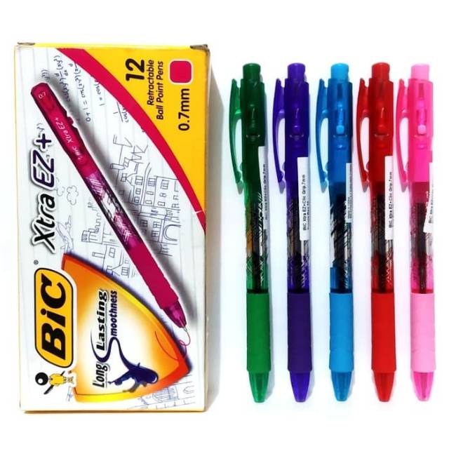 

Pulpen cetek warna Bic XTra EZ 0.7mm