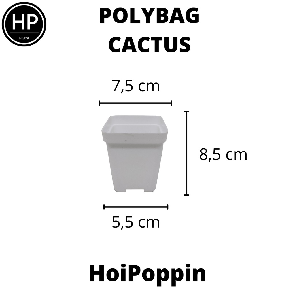 HPP - Polybag (Putih)- cactus polybag - pot cactus - pot elastis - pot dan tatakan - pot - pot hias