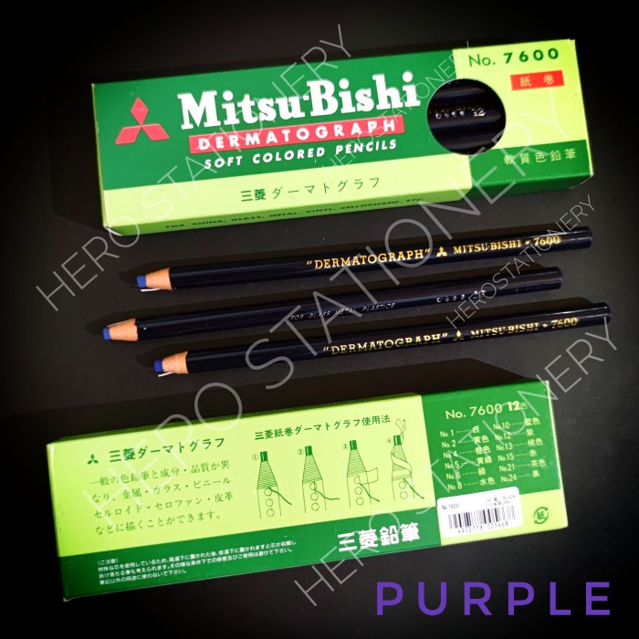 

Cantik Mitsubishi Pensil Kaca Dermatograph Pencil Glass Ungu Purple . 12 Unit Berkualitas
