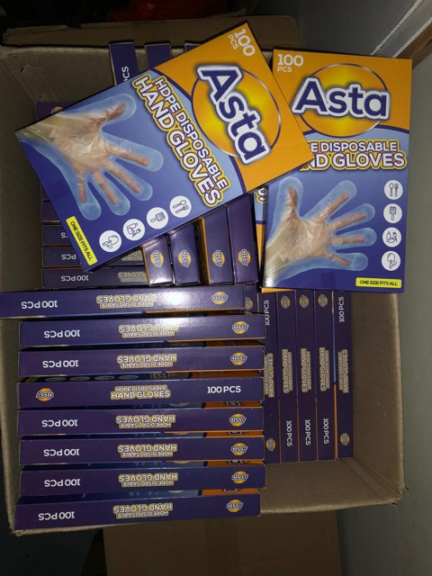 Sarung tangan plastik ASTA isi 100pcs / sarung tangan kecantikan salon / hand glove READY