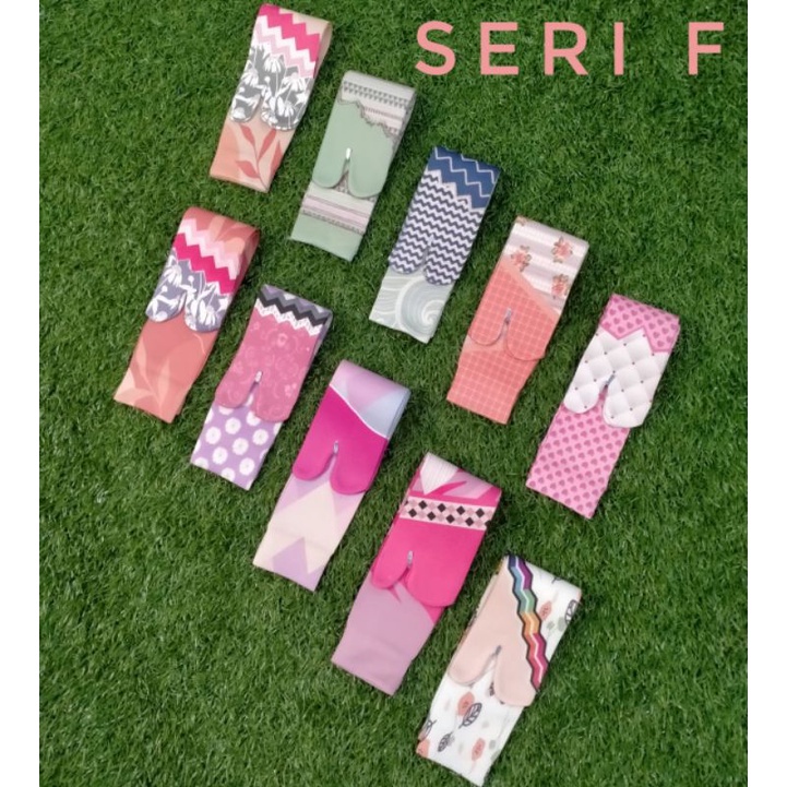 (12pcs) kaoskaki  jempol Printing kaos kaki wanita Panjang Kaos kaki Muslimah-Seri F