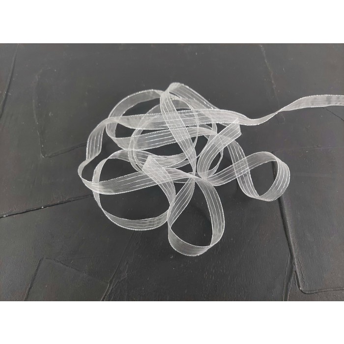 

Pita Organdi Garis-Garis Silver; Lebar 1 cm; Panjang 50 Yard
