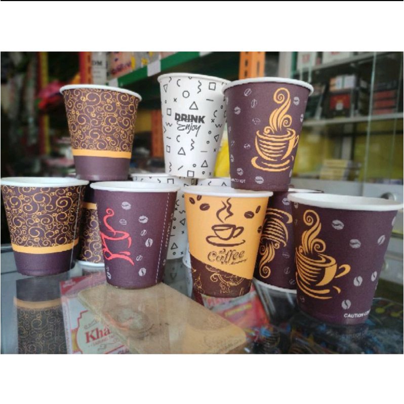 Paper Cup 8 oz Motif - Gelas Kertas Motif 50 Pcs Gelas Kopi Kertas