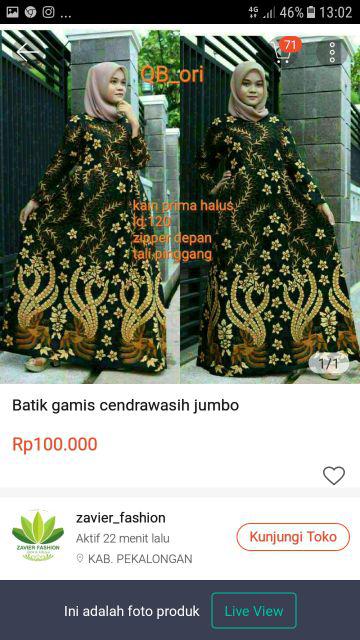 Batik Gamis Cendrawasih Jumbo