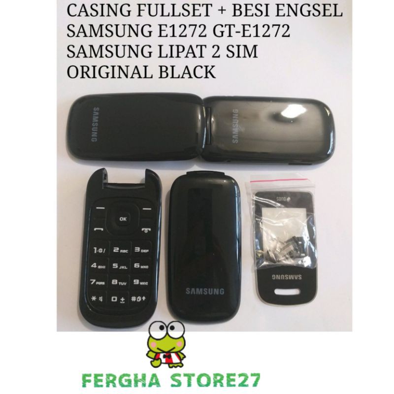 CASING FULLSET+ ENGSEL + FLEXIBLE SAMSUNG GT-E1272 CARAMEL E1272 SAMSUNG LIPAT 2 SIM ORIGINAL